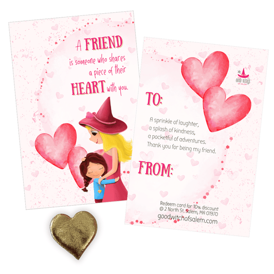 Friendship Cards | "Share a Piece of Your Heart" Gold Heart | DIGITAL DOWNLOAD | The Good Witch of Salem®