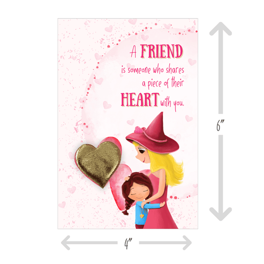 Friendship Cards | "Share a Piece of Your Heart" Gold Heart | Set of 10