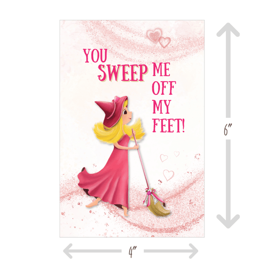Friendship Cards | "You Sweep Me Off My Feet" Witch’s Broom| Set of 10