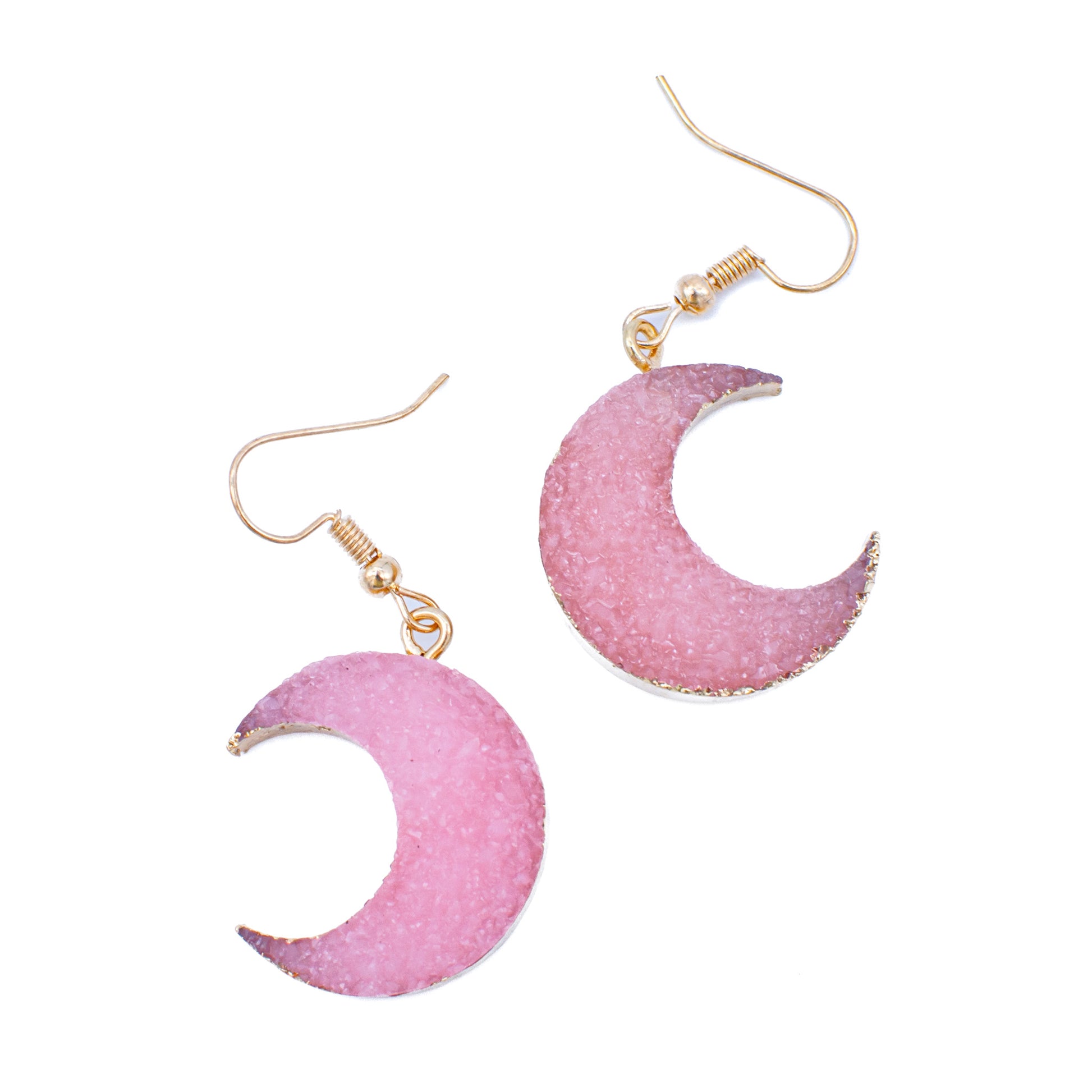 Rose Quartz Moon Earrings | The Good Witch of Salem®