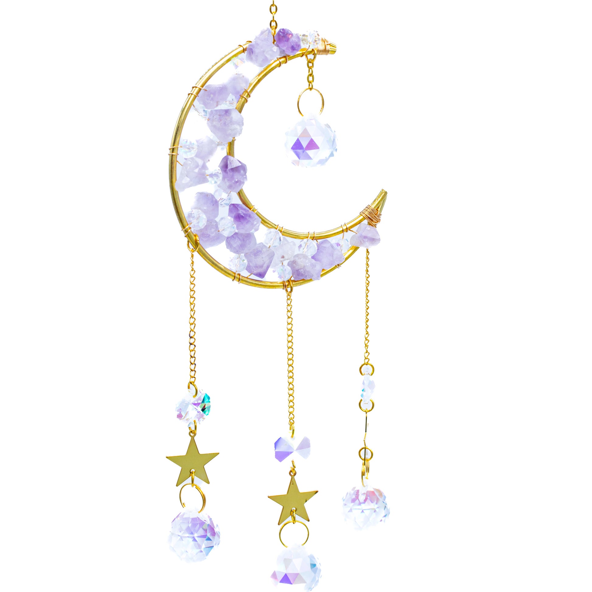Amethyst Hanging Moon Crystal | Good Witch of Salem®