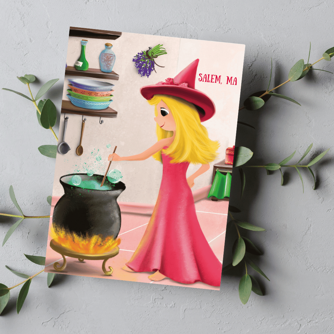 Good Witch of Salem Card - Witch Cauldron
