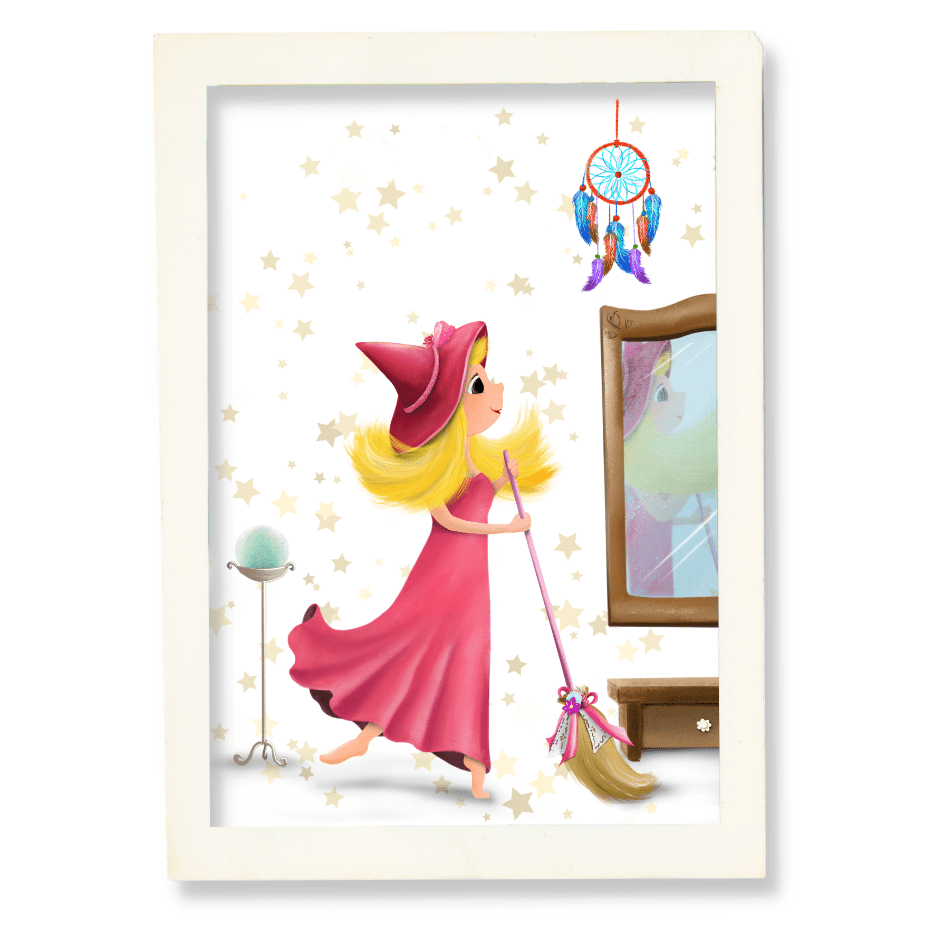 Good Witch of Salem Art Print | Sweeping Broom