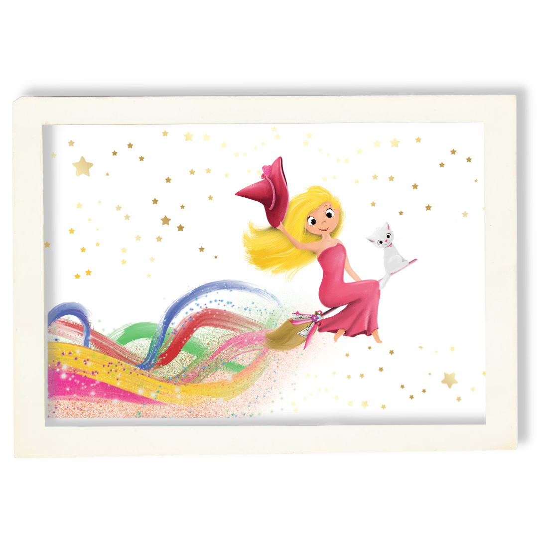 Good Witch of Salem Art Print | Rainbow Broom