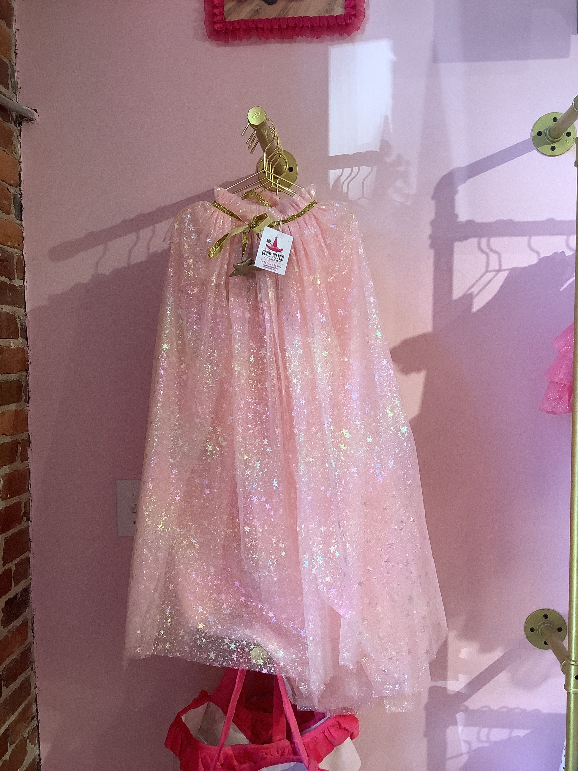Light Pink Starry Witch Cape for Children | Good Witch of Salem®