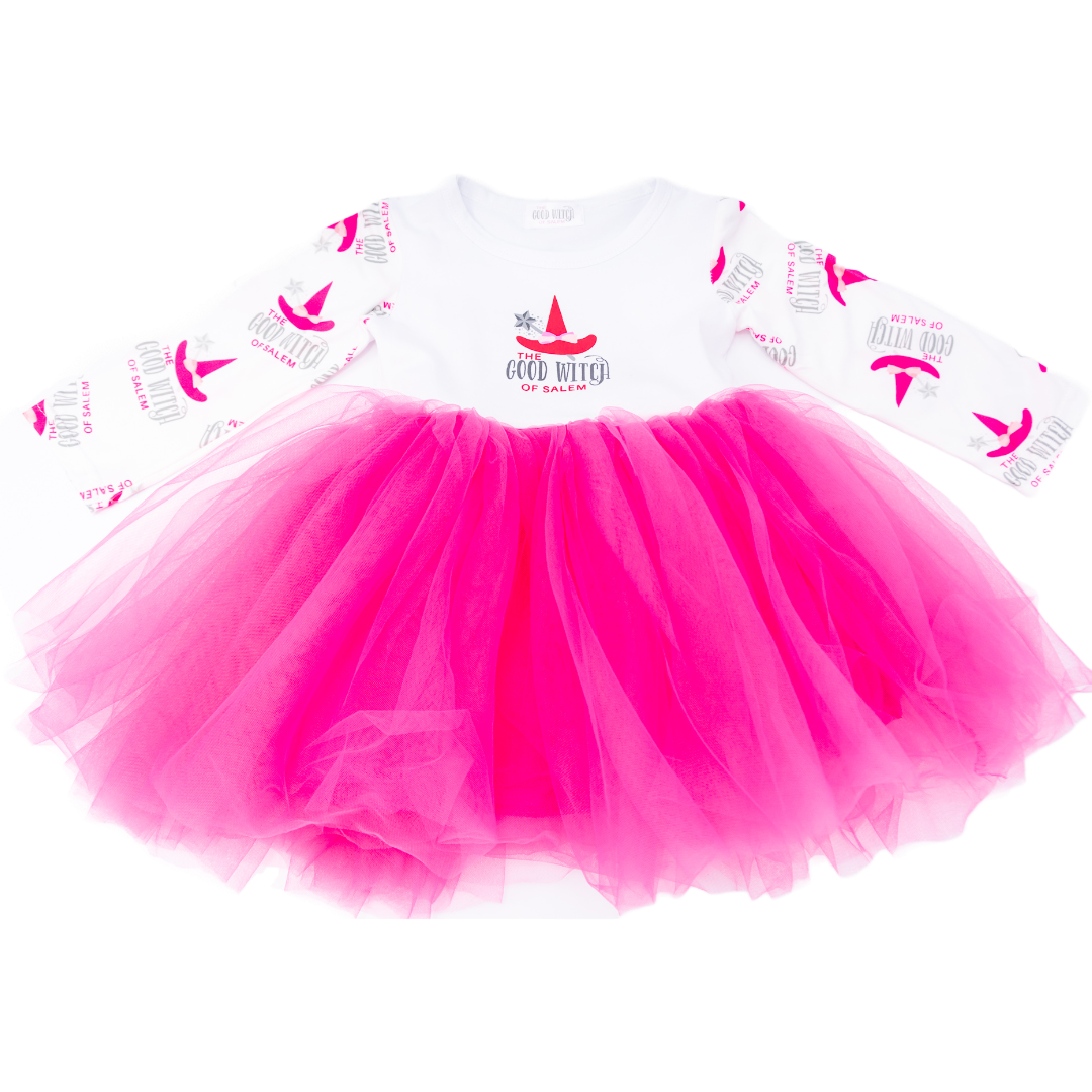 Good Witch Toddler Tutu Dress | Hot Pink Logo