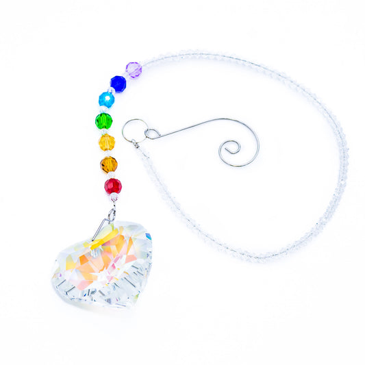 Healing Heart Rainbow Chakra Hanging Crystal | Good Witch of Salem®