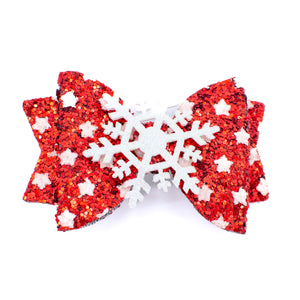 Christmas Hair Bow for Kids | Snowflake