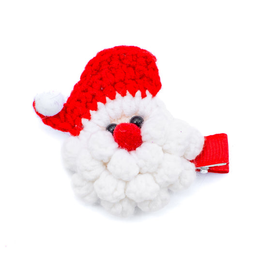 Christmas Hair Clip for Kids | Knitted Santa