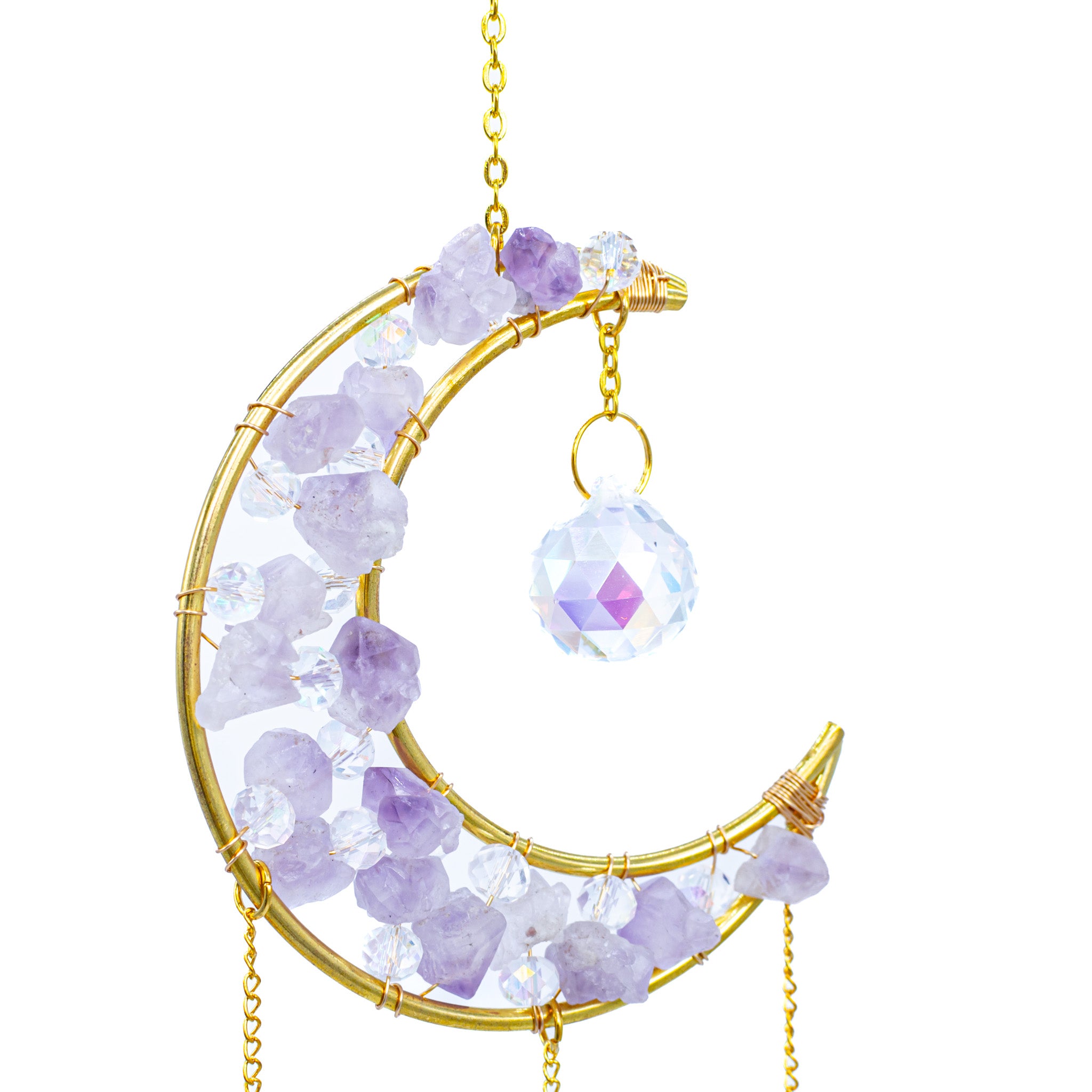 アスティエ　オーナメント　ムーン　月 Amethyst Hanging Moon Crystal | Good Witch of Salem® – The Good