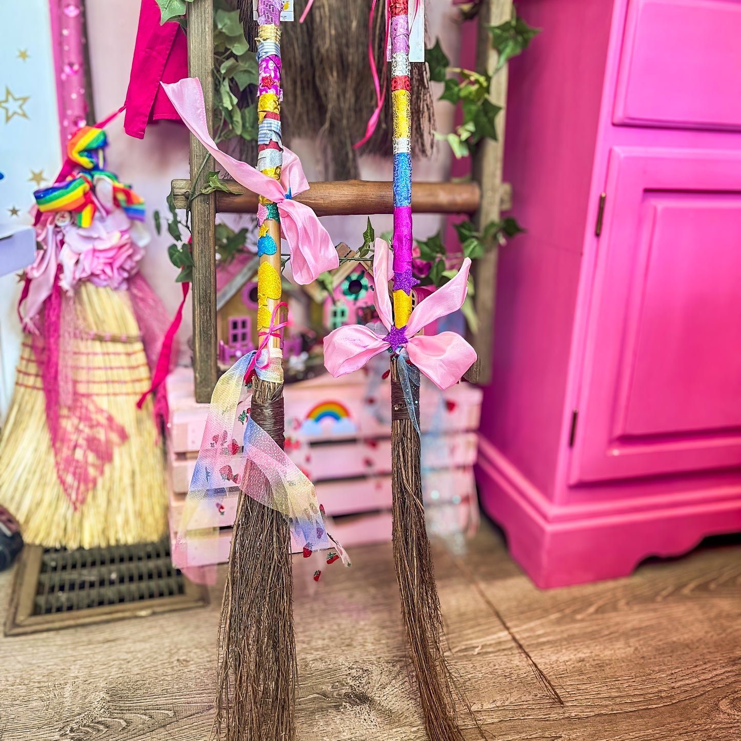 Stop In For a Spell: DIY Broom Decorating