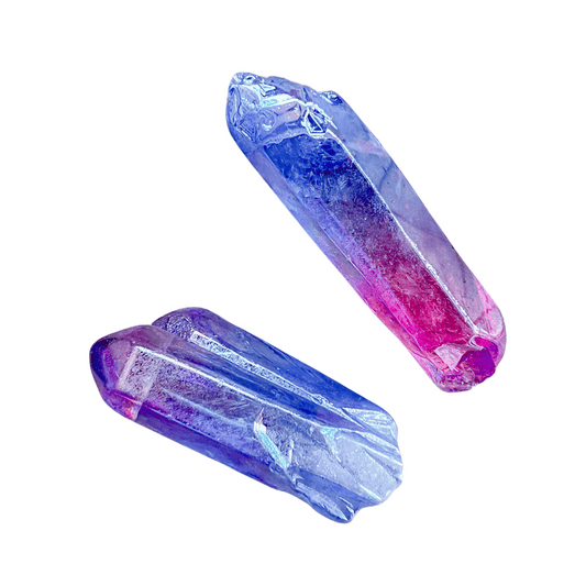 Blue and Purple Aura Quartz Crystal | Dragon