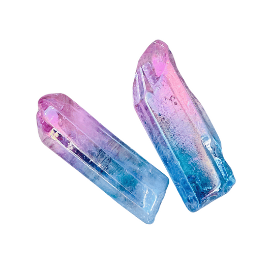 Pink and Blue Aura Quartz Crystal | Unicorn