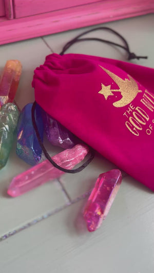 Aura Quartz Crystals: Rainbow Pack of Eight (8) | The Good Witch of Salem®